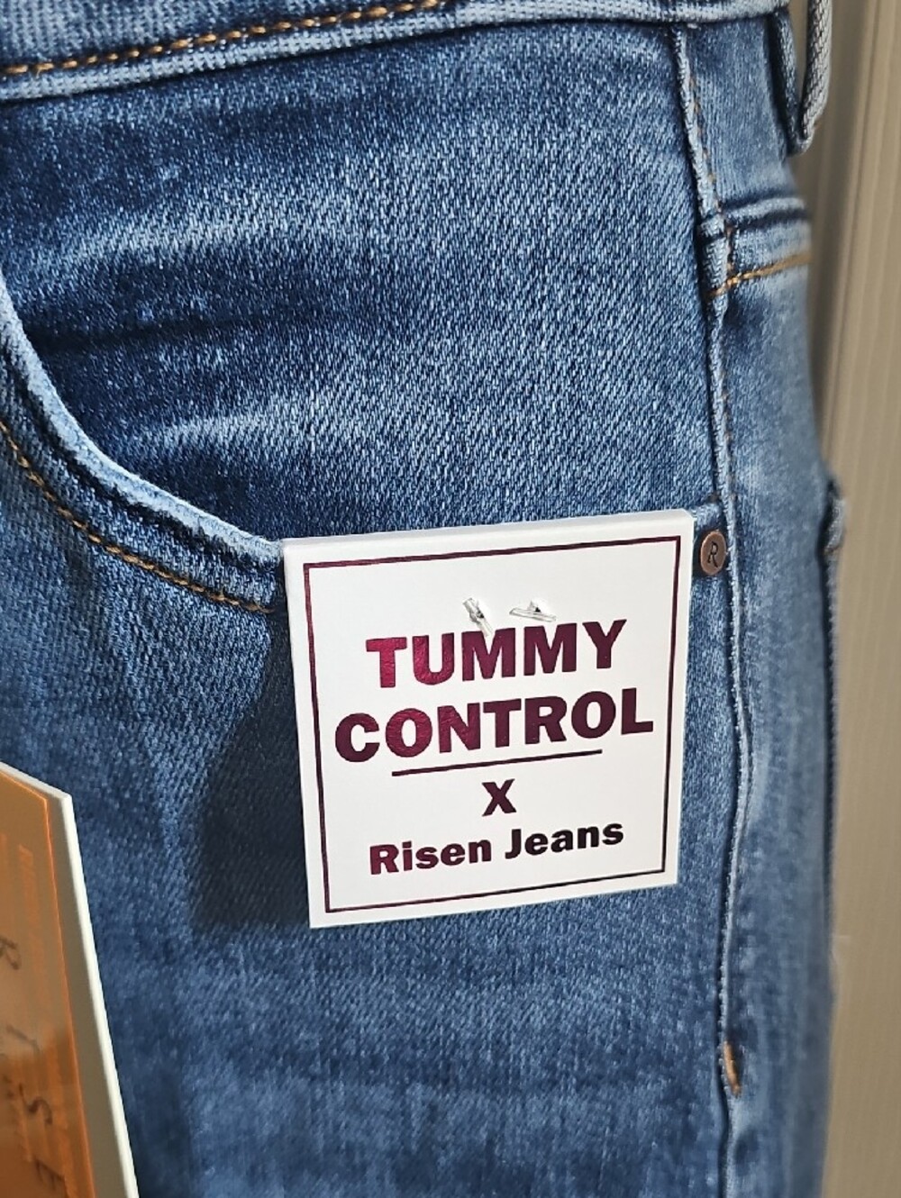 Risen Women's Blue Tummy Control Wide Leg Jeans - Picture 2 of 9